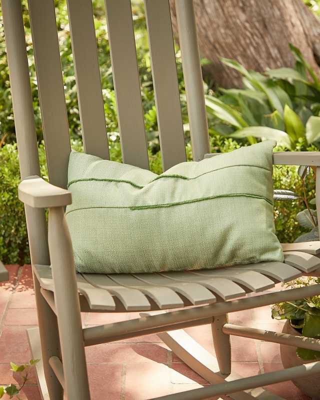Micro Fringe Indoor/Outdoor Lumbar Pillow, 12" x 20"